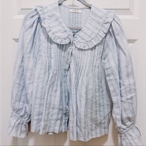 Doen Hickory top /ruffle blouse